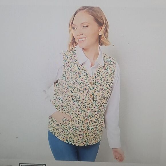 DENIM & Co. Floral vest 1x - Picture 8 of 8